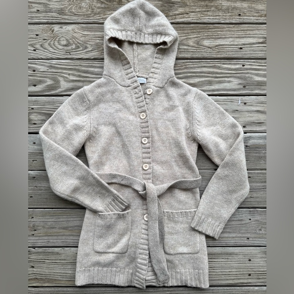 MaxMara Beige Hooded Cardigan